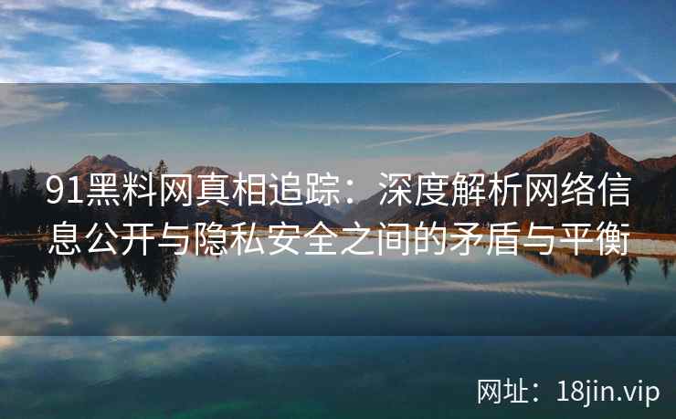 91黑料网真相追踪：深度解析网络信息公开与隐私安全之间的矛盾与平衡