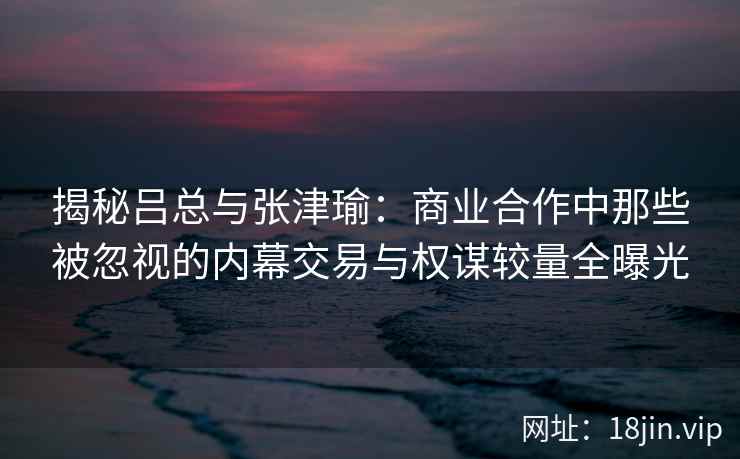 揭秘吕总与张津瑜：商业合作中那些被忽视的内幕交易与权谋较量全曝光